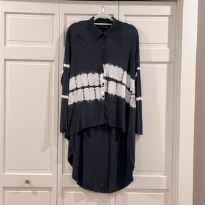 T-party stretch viscose tie dye hi lo bohemian shirt
